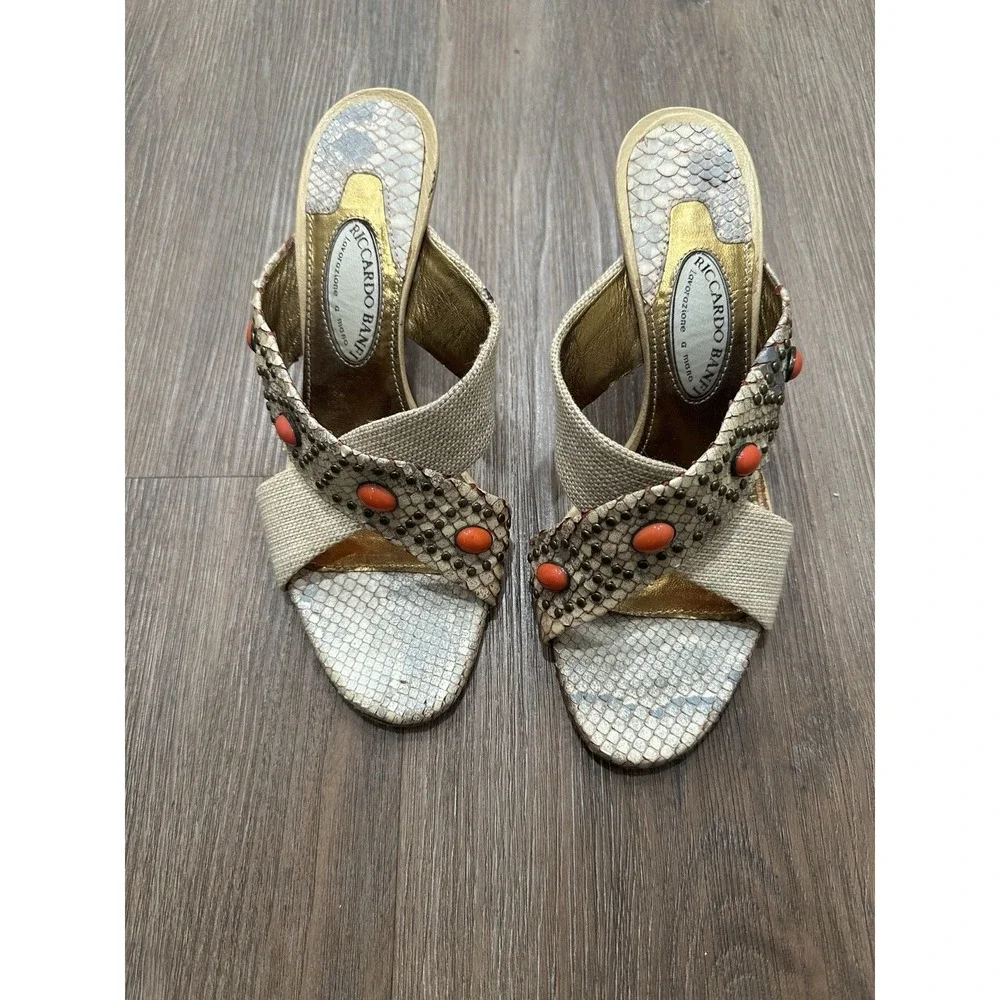 Vintage RICCARDO BANFI  Heeled‎ Mules Size 37.5